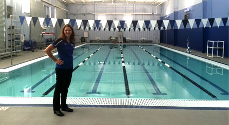 Gail Harris at the pool